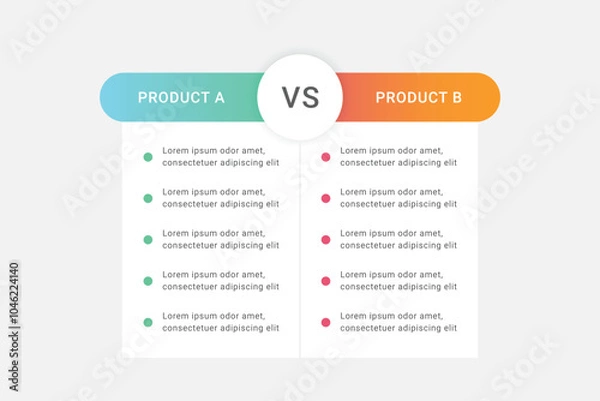 Obraz Product comparison infographic template design
