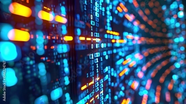 Fototapeta Illustration of Data Download - a vivid and representative visual. The illustration depicting the process of data download presents a clear and engaging technological scenario.