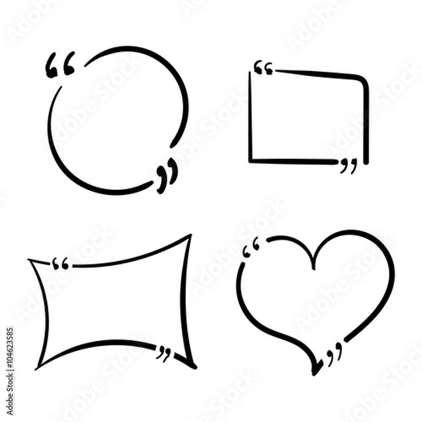 Obraz Quotes template hand drawn set isolated on a white background