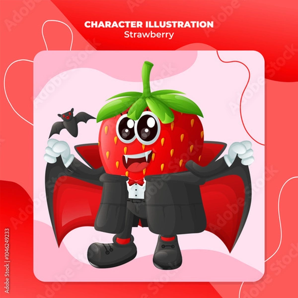 Obraz Cute strawberry characters on Halloween