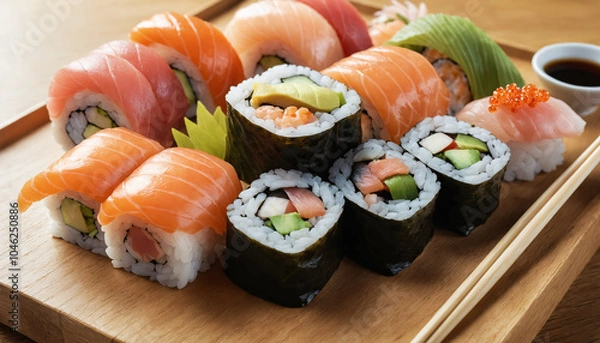 Obraz Sushi and chopsticks