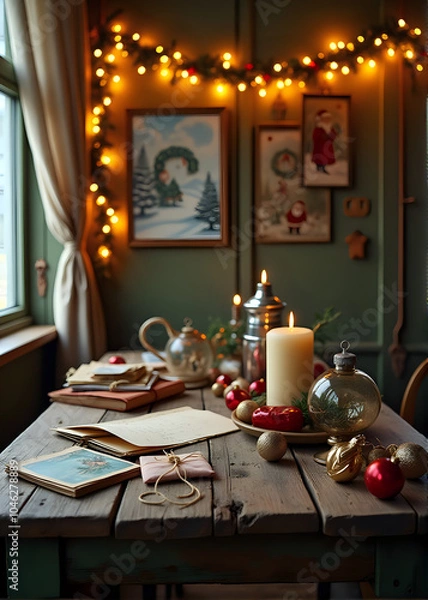Fototapeta christmas table setting