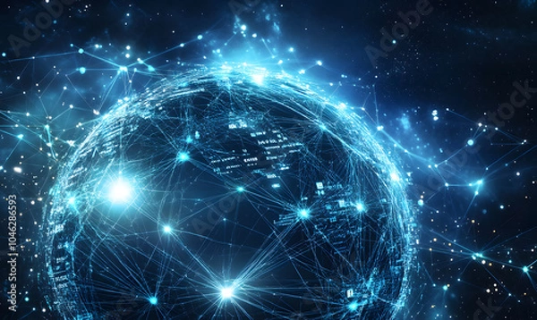 Fototapeta Futuristic Business & Stock Investment Visuals: High-Tech, Neon-Lit Financial Concepts with Modern Urban Backdrops