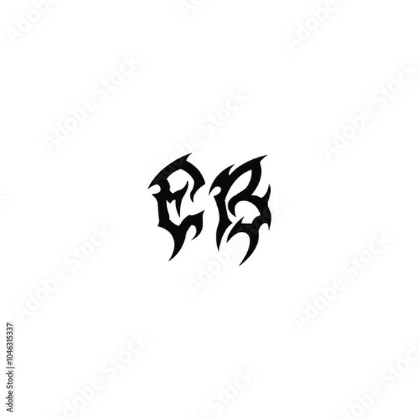 Fototapeta EB monogram logo design letter text name symbol monochrome logotype alphabet character simple logo