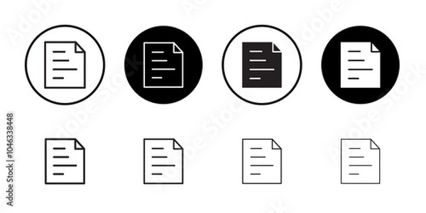 Fototapeta Document icon Simple thin outline