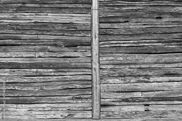 Obraz Wooden beams wall