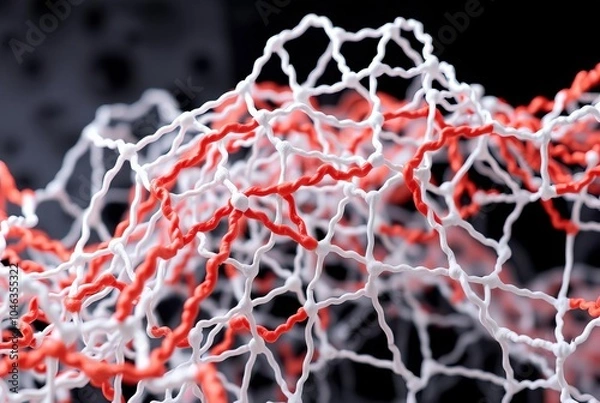 Fototapeta _ - The web-like structure of polymer chains.