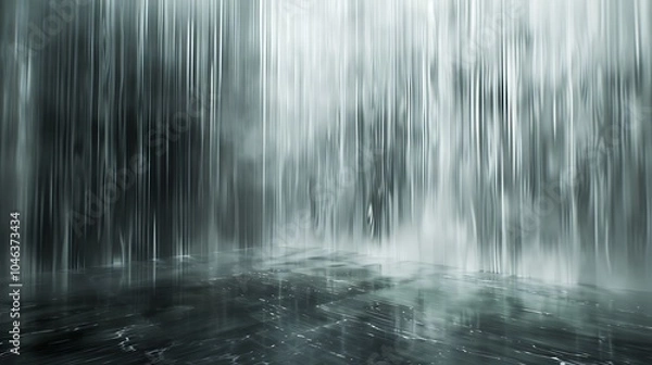 Fototapeta Angular Line Radiation with Cascading Water and Spiraling Forms