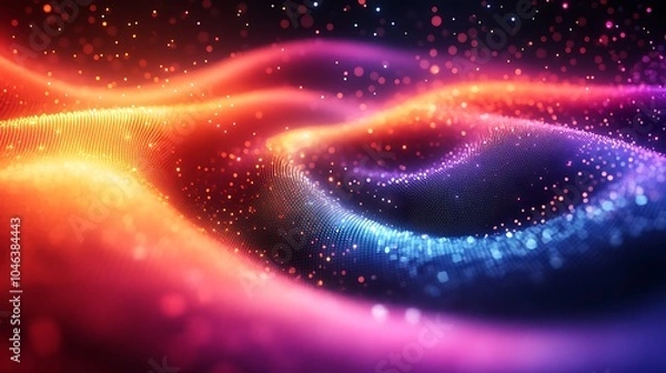 Obraz  Glowing big data on a colorful background. 3d illustration design 