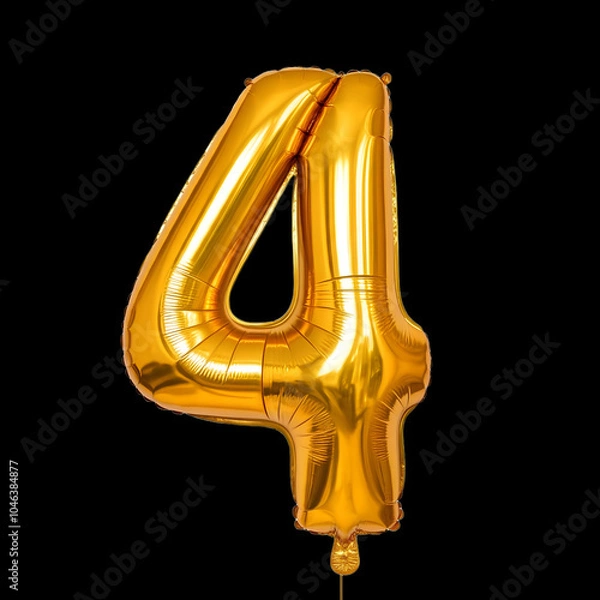 Obraz A transparent Golden numeric number inflatable balloon