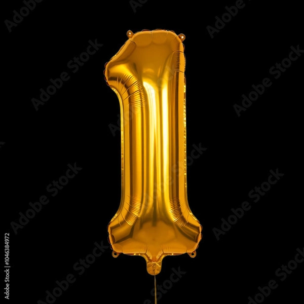 Obraz A transparent Golden numeric number inflatable balloon