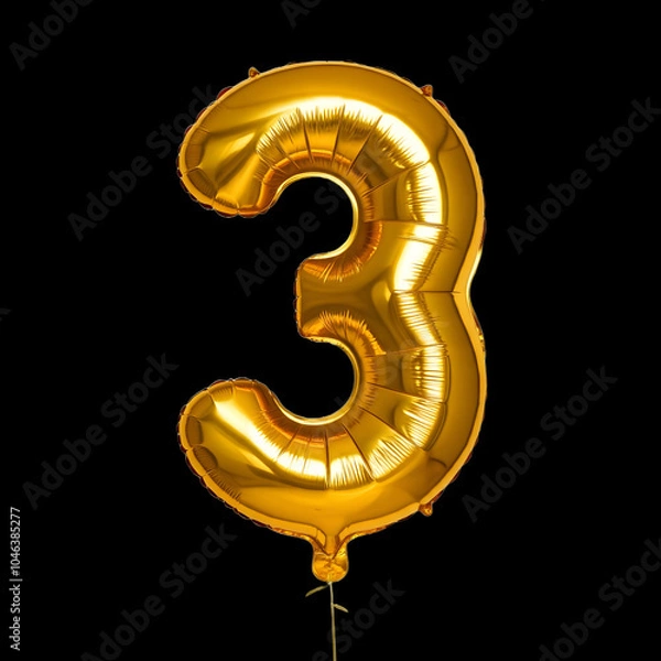 Obraz A transparent Golden numeric number inflatable balloon