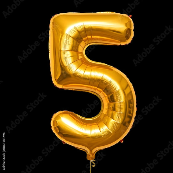 Obraz A transparent Golden numeric number inflatable balloon