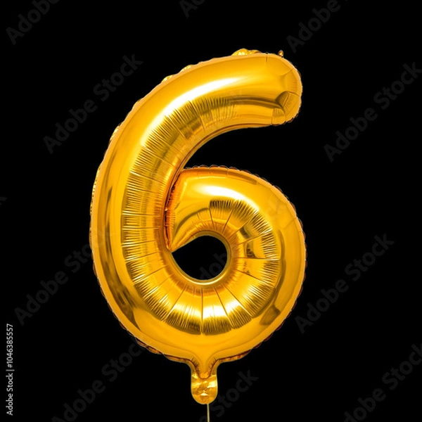 Obraz A transparent Golden numeric number inflatable balloon