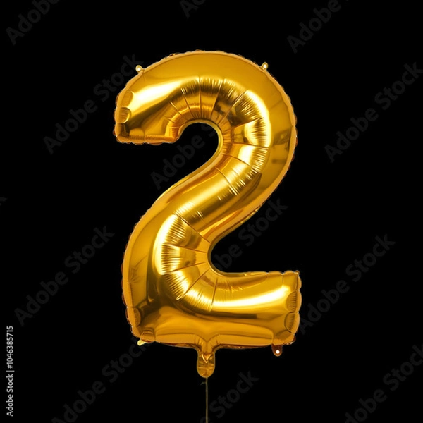 Obraz A transparent Golden numeric number inflatable balloon