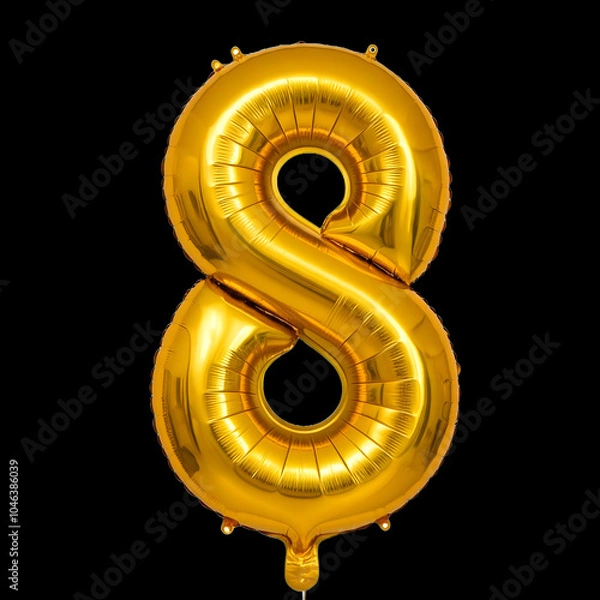 Obraz A transparent Golden numeric number inflatable balloon