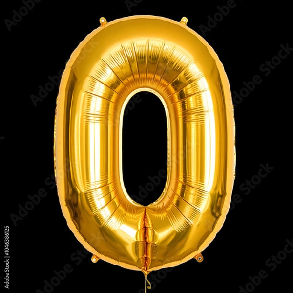 Obraz A transparent Golden numeric number inflatable balloon