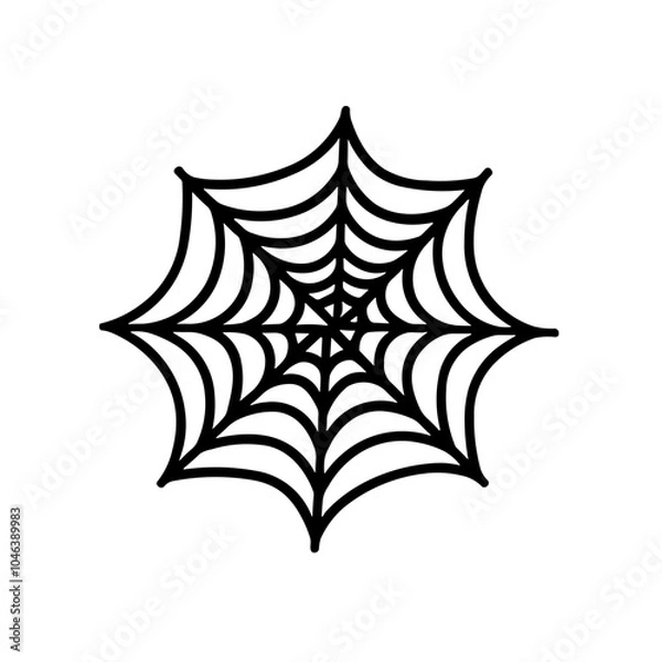 Obraz Simple black spider web isolated flat icon	