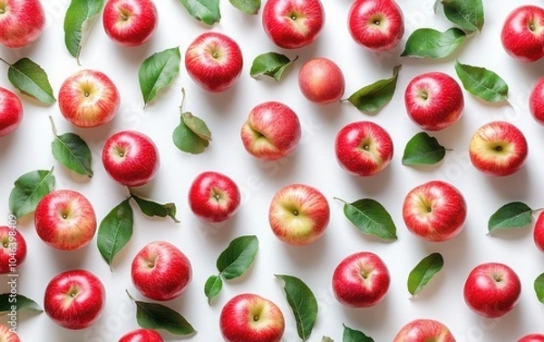 Obraz A vibrant collection of fresh red apples, showcasing their organic quality and rich vitamin C content