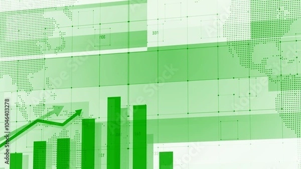 Fototapeta Abstract Green Financial Chart with Upward Trend