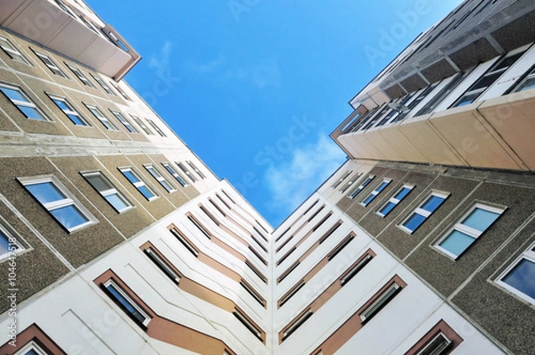 Fototapeta Multistory residential building view from above.