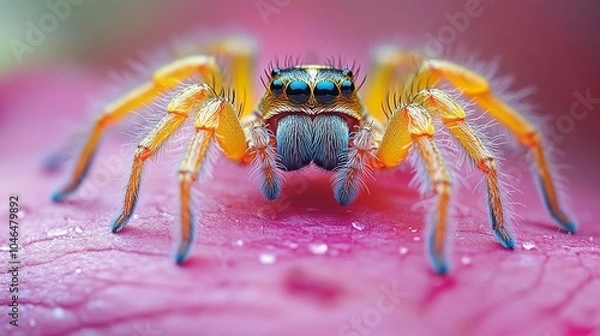Fototapeta macro photography of a spider. documentary photography
