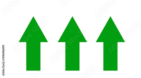 Fototapeta Green one arrow icon, Green color arrow indicator Symbol