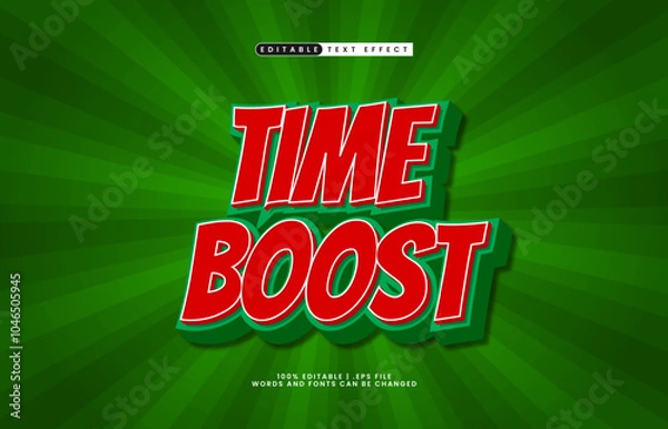 Obraz time boost editable text effect with a toys and play text style