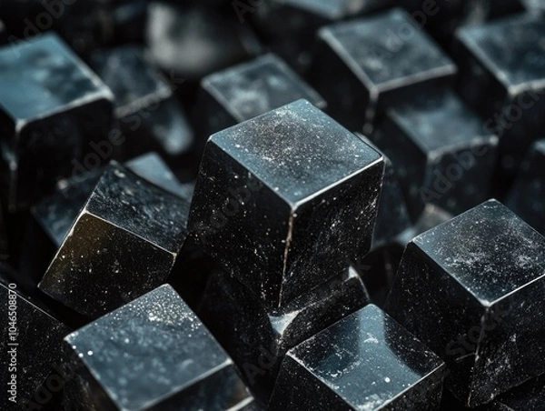 Fototapeta Stacked black blocks