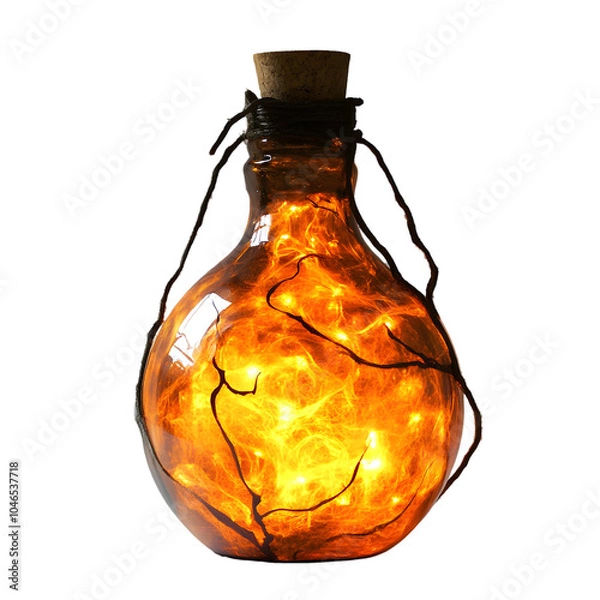 Fototapeta bottle, bottle without background ,on transparent background for design with witch witch's potion Halloween magic ,holiday
