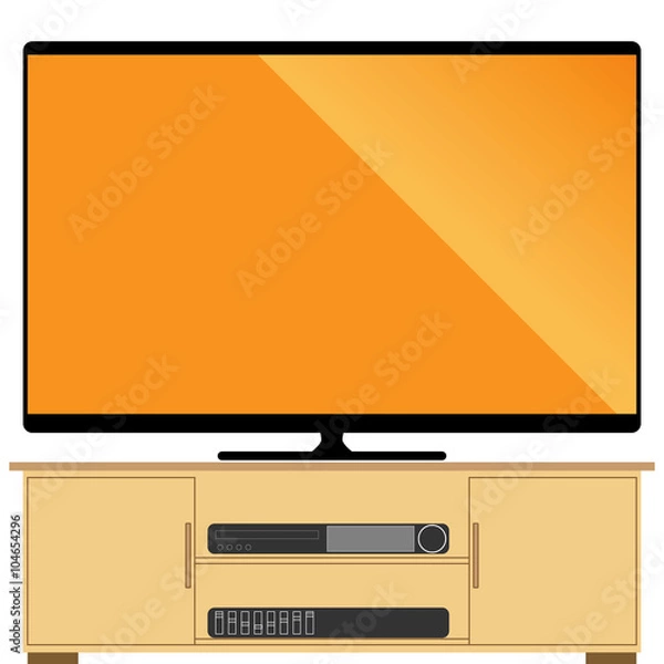 Obraz TV Set : LCD TV on tv table with dvd player
