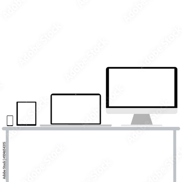 Obraz electronic devices desktop computer tablet laptop smartphone