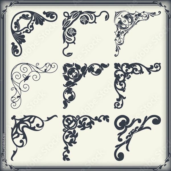 Obraz Vintage design elements corners