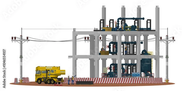 Fototapeta Isolate construction site on white background