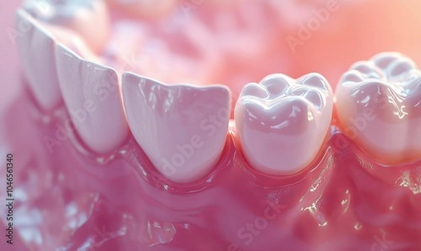 Obraz Close-up of healthy, gleaming teeth.