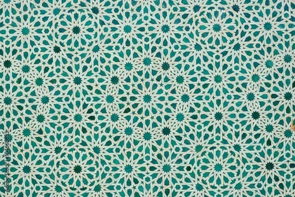 Obraz green moroccan tiles