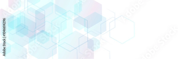 Fototapeta Abstract purple and white light blue gradient geometric shape background. Vector white technology hexagon background.