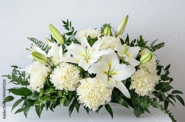 Fototapeta ユリとキクのフラワーアレンジ