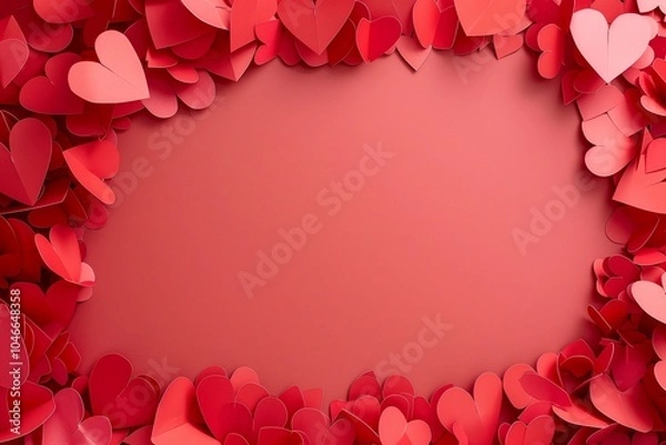 Fototapeta frame of red hearts