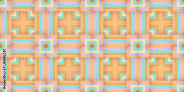 Fototapeta Pastel Grid: A Soft Geometric Harmony