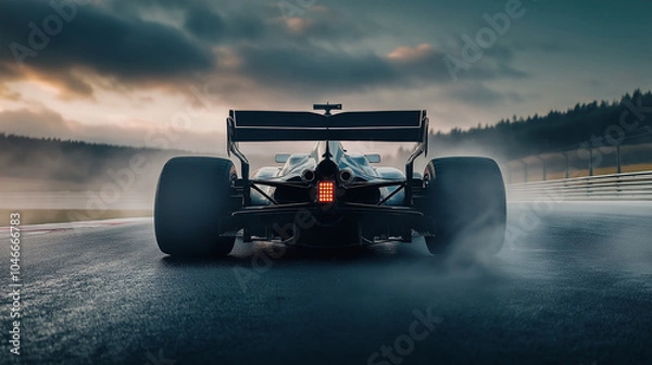 Fototapeta Rear View of Formula 1 Car Launching off the Grid