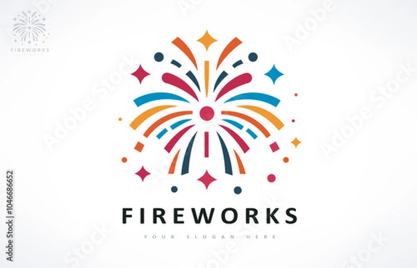 Obraz fireworks and stars logo vector design