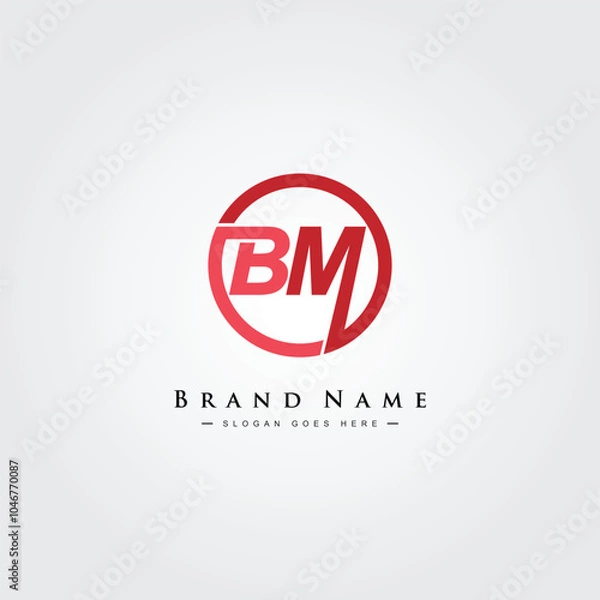 Fototapeta Initial BM Vector Logo - Elegant Monogram Template for letter B and M for your Business