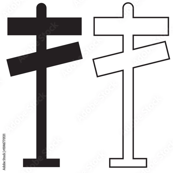 Fototapeta Signpost and direction icon. vector illustration.