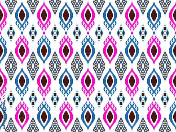 Fototapeta Ikat seamless pattern