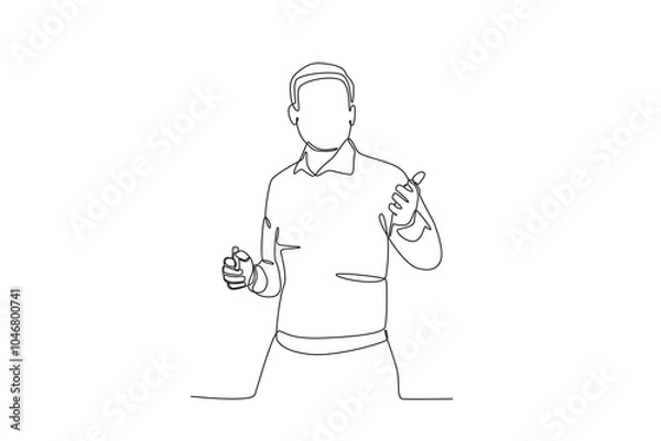 Obraz Continuous one line drawing of Male teacher teaching in class, Teacher_s day