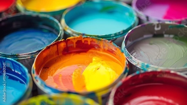 Fototapeta Ø¬Ù…ÙˆØ¹Ø© Ù…ØªÙ†ÙˆØ¹Ø© Ù…Ù† Ø¹Ù„Ø¨ Ø§Ù„Ø·Ù„Ø§Ø¡ Ù…ÙØªÙˆØ­Ø© Ø¨Ø£Ù„ÙˆØ§Ù† Ù…Ø®ØªÙ„ÙØ©.