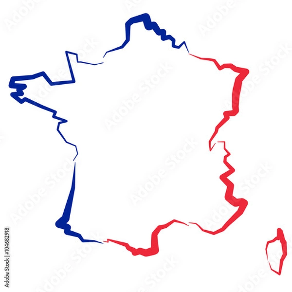 Obraz Francja - mapa