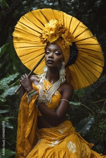Fototapeta Ancient African mythological goddess Oshun.