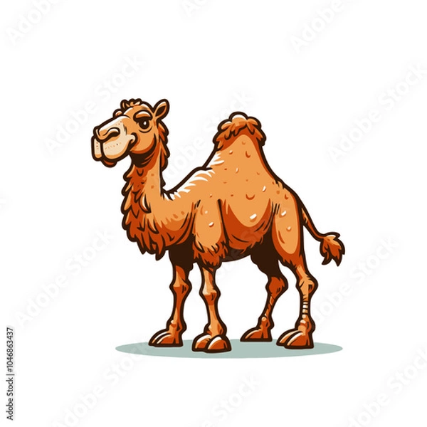 Fototapeta Cartoon style camel isolated vector illustration